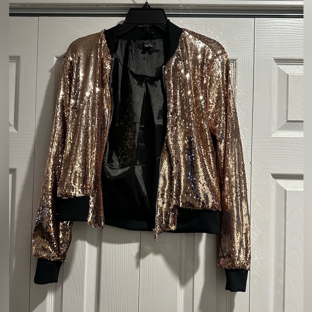 Rue21 Rose Gold Sparkle Jacket